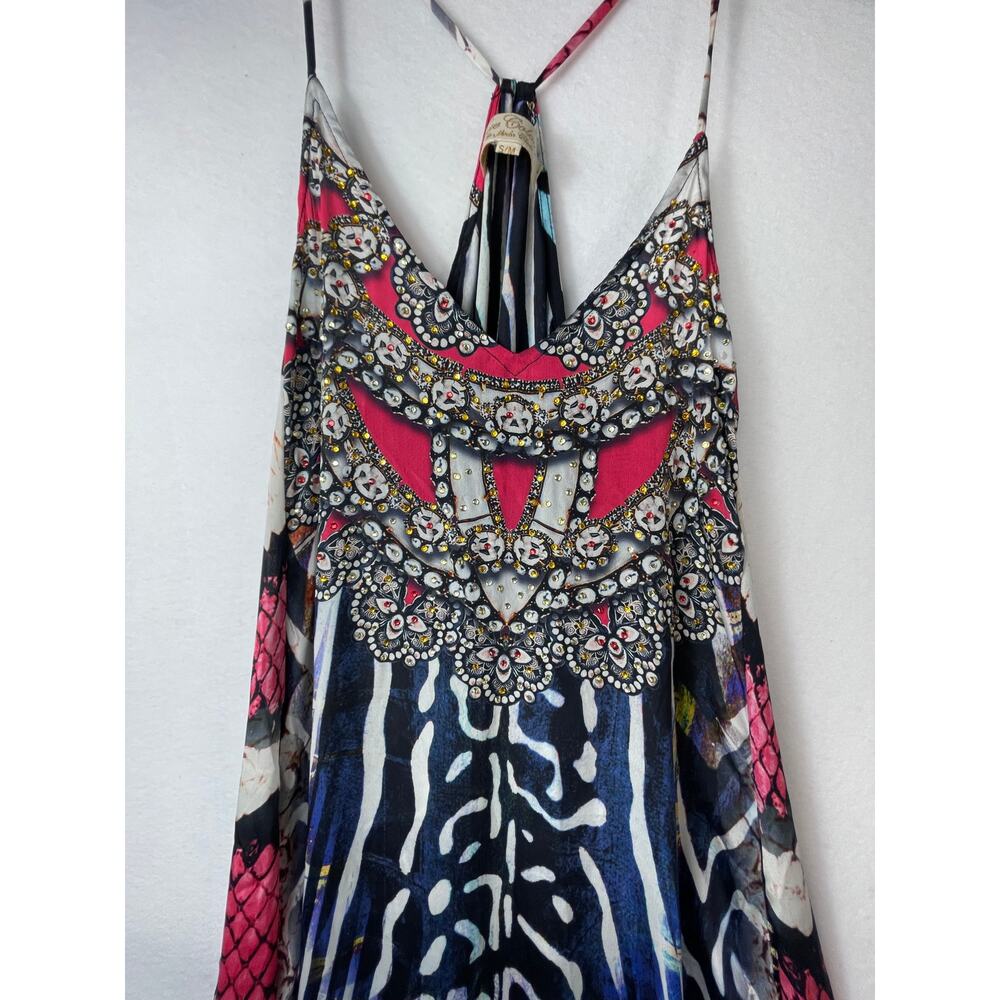 True Colors by La Moda Zebra Blue High Low Maxi Dress - Size S/M